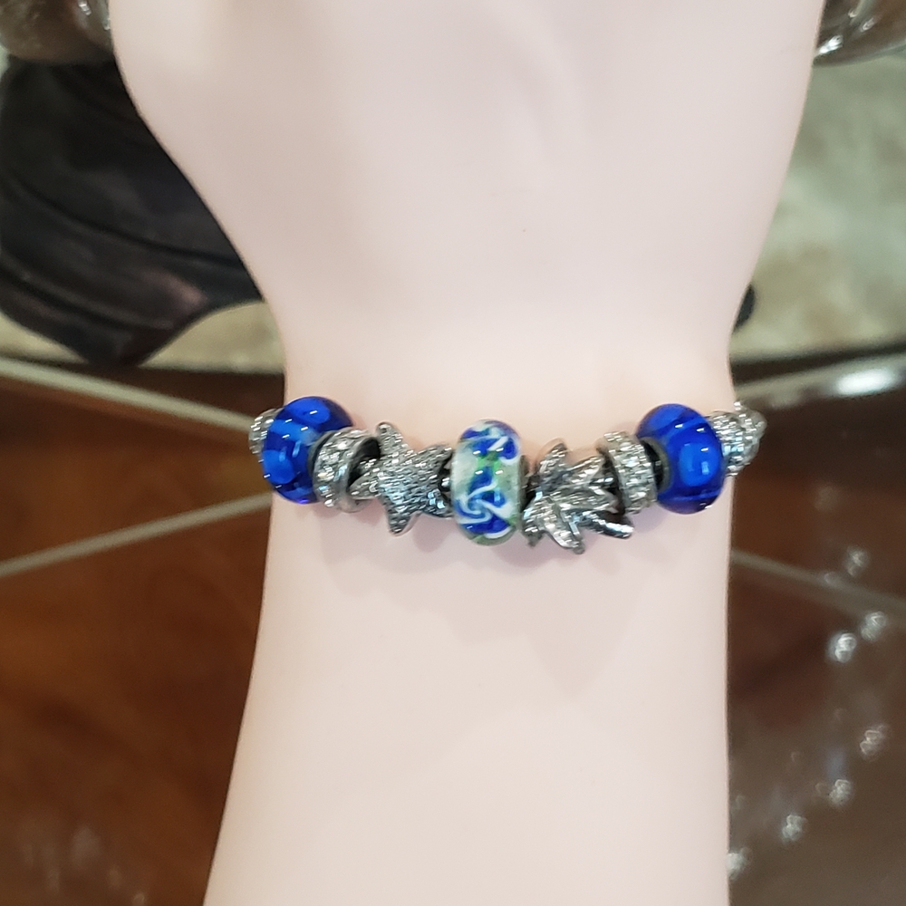 Blue and Silver Charm Bracelet
